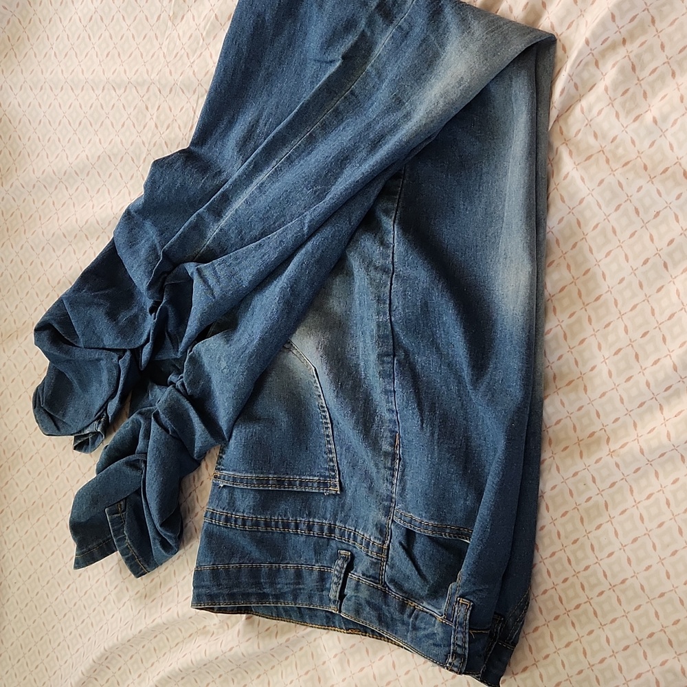 Ruffle leg jeans